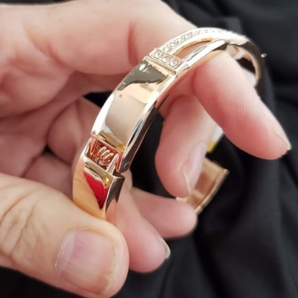 NEW Charter Club ROSE GOLD Cross Bangle Bracelet - Picture 2 of 10